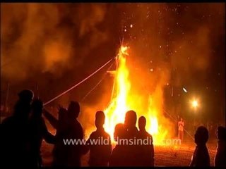 Burning sin - Hindu festival of Dussehra in India