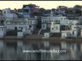 Panoramic view of Pushkar lake and town