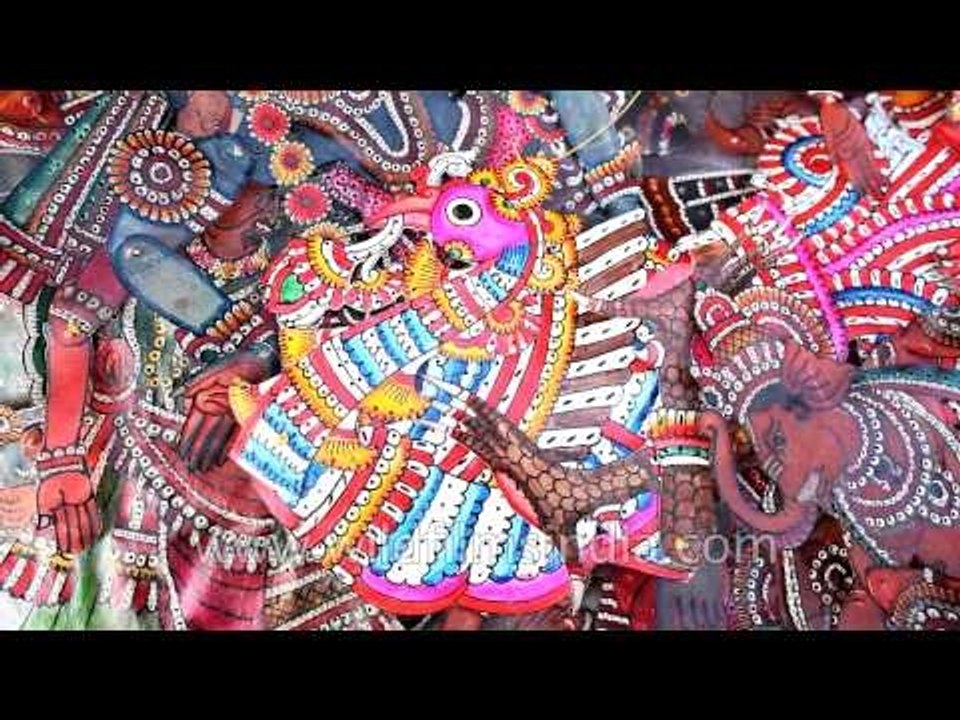 Painted paper kites at Dilli haat