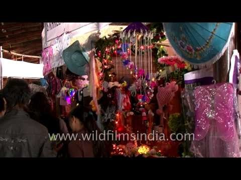 Visitors throng the stalls at Hornbill Festival in Kohima