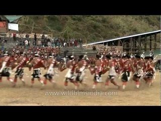 Chakhesang menfolk singing a festival song