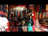 Indian shawls and stoles for sale at Dilli Haat