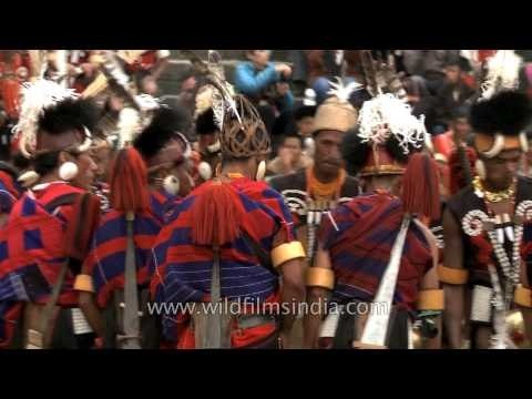 Demonstrating a peace treaty - Chang Naga tribesmen, Nagaland