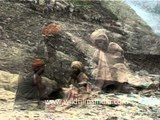 Sadhus smoke chillum on the Amarnath trek!