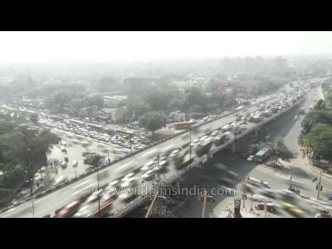 Madness of Delhi's traffic: seen from high above!