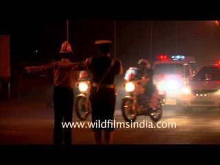 Police escort VIP out of Rashtrapati Bhavan at night