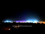 Jawaharlal Nehru Stadium flickering multi-coloured lights at night!