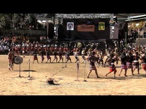 Zeliangrong Naga tribes performing Mathabu lui folk song