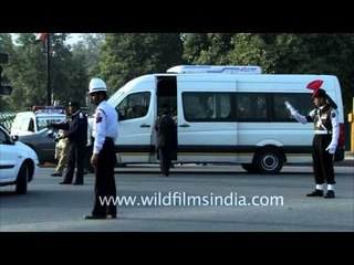 India's most robustly protected area - Vijay Chowk outside Rahtrapati Bhavan, Delhi