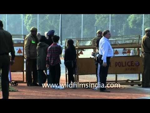 Foreign visitors refused entry into Vijay Chowk near the President's House, Delhi