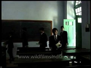 Students of Scindia school entering their classroom for studies