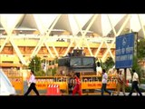 Spectators outside Jawaharlal Nehru Stadium during 2010 Delhi XIX Commonwealth Games