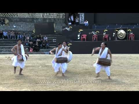 Pung cholom - Manipuri dance performance at Nagaland hornbill festival