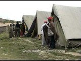 Camping along Amarnath cave route in Jammu and Kashmir