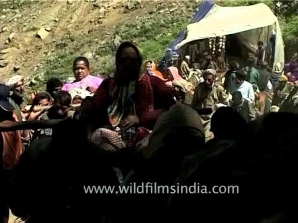 Spirit Lifting Porters carrying weak and aged women en route Amarnath Shrine