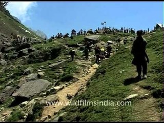 Arduous trek to Amarnath in Jammu and Kashmir
