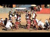 Mizoram delegates performing the bamboo dance, Nagaland hornbill festival