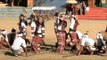 Mizoram delegates performing the bamboo dance, Nagaland hornbill festival
