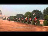 Changing of the Guard with guards mounting on horses, Rashtrapati Bhavan