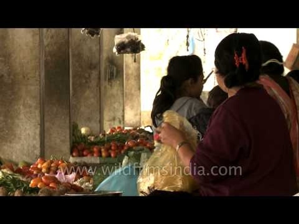 Vegetable market shed at Senapati Bazar, Manipur