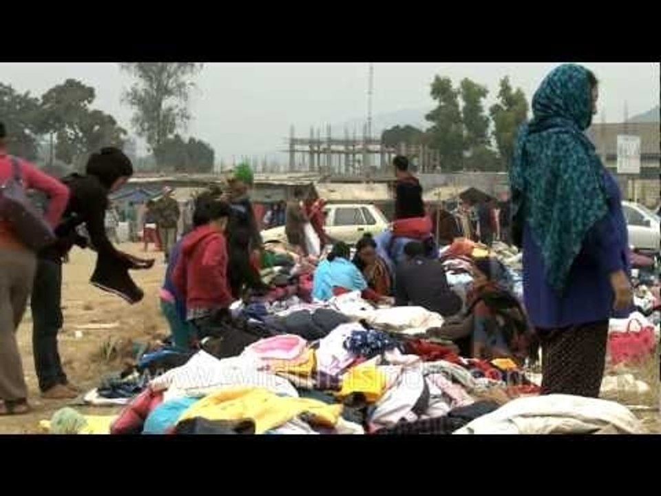 Open air clothes market in Senapati District, Manipur