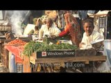 Small vegetable market place near Okhla metro station