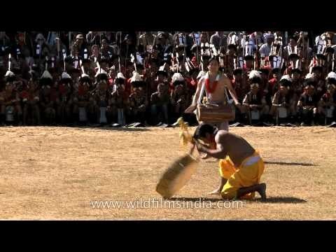 Manipuri Pung cholom performance at the Nagaland Hornbill festival opening ceremony