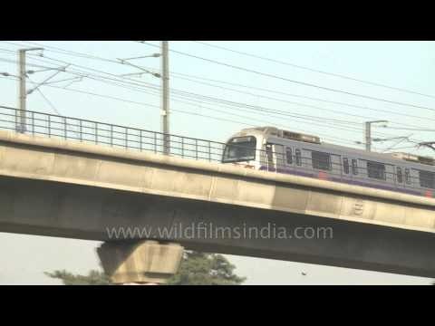 Delhi metro passing : seen near Nehru Place metro station!