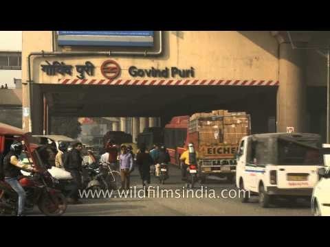 Vehicles passing through Govindpuri metro station underpass!