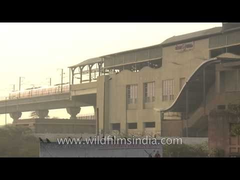 Okhla metro station as seen from Vegetable market place