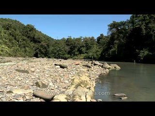 Rocky banks of Doyang river in Nagaland