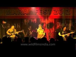 Band Recycle performs at Maramfest in Senapati, Manipur