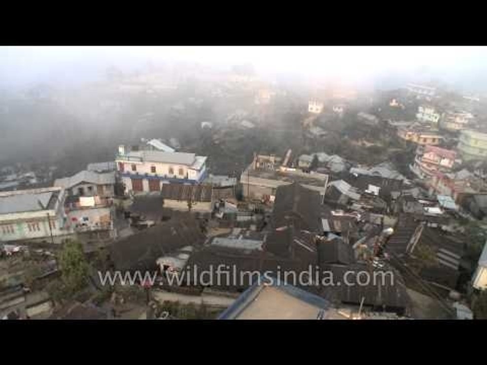 Billowing and swirling patterns of fog on Kohima sky