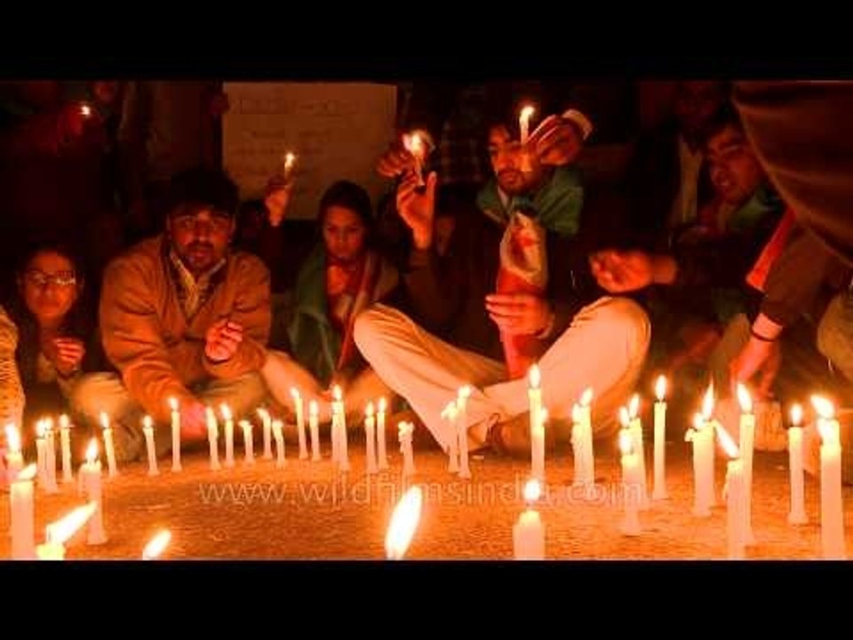Night vigil with candles - Take back the night, Delhi