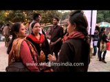 Actors of the Asmita group talk to audience after anti-rape play - Delhi Haat