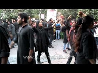 Nautanki troupe performing anti rape play at Delhi Haat