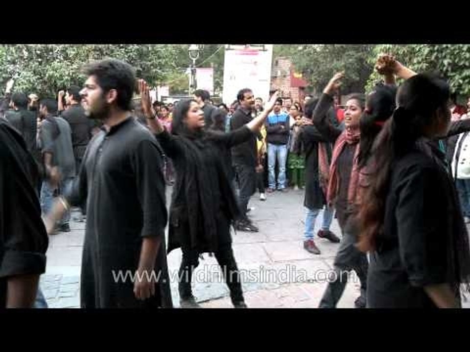 Nautanki troupe performing anti rape play at Delhi Haat
