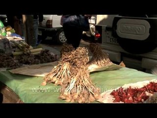Naga spices at a food market in Kohima