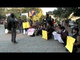 Youths protesting the Delhi gang rape peacefully