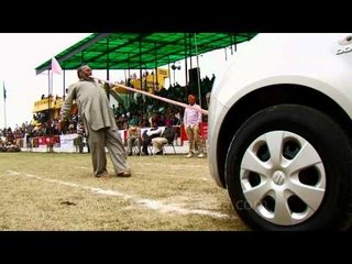 Teeth towing!! Sardar pulls a car with teeth!