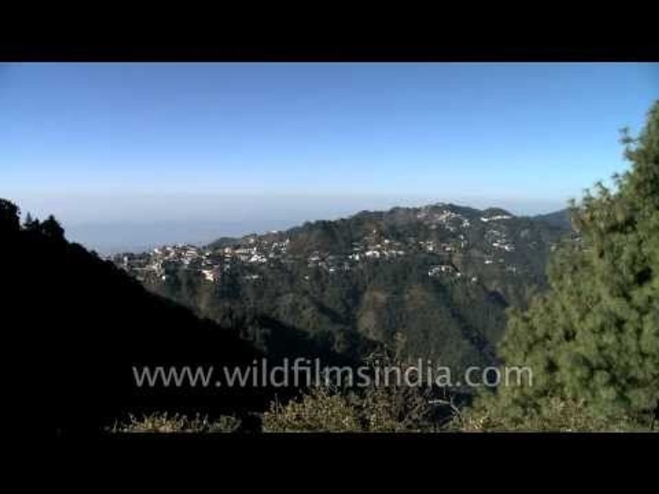 View of lower mountains and plains from Mussoorie