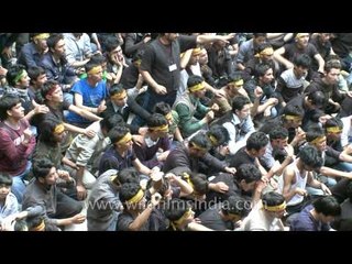 Shias assembled for Muharram procession