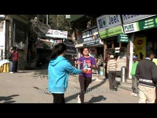 Water supply for runners on the first Mussoorie Half Marathon