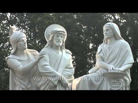 Station of the cross statues at the Basilica of Our Lady Of Graces