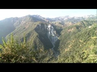 Electricity being generated from waterfall below Mussoorie