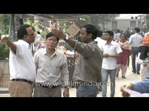 Diwali buzz and mobile shops on bicycles in Delhi