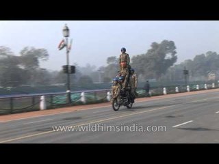 Indian Jawans bike stunt training at India Gate