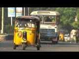 Traffic moves along a busy road in the southern city: Vishakhapatnam