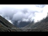 Clouds passing over Sikkim's mountains