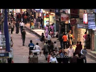 Busy streets of market in Gangtok, Sikkim